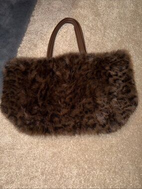 Gap Faux Fur Brown Leopard Tote Bag